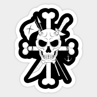 pirate devil skull emblem Sticker